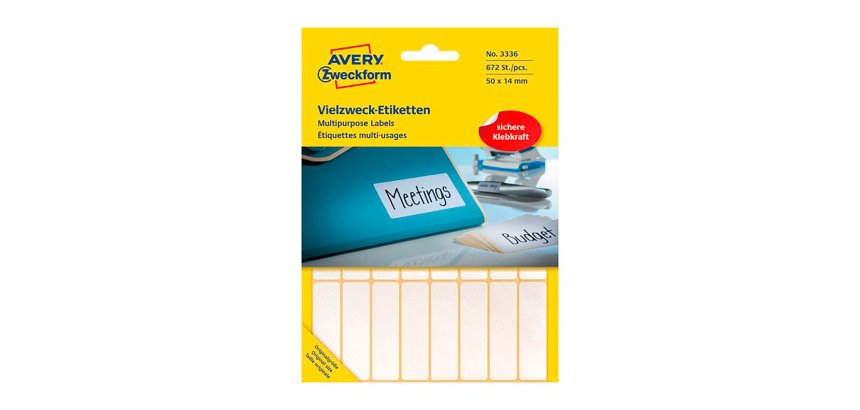 Etiquette multi-usage, 50 x 14 mm, blanc