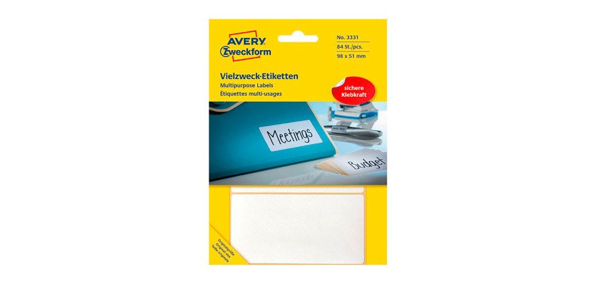 Etiquette multi-usage, 98 x 51 mm, blanc