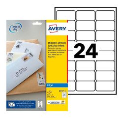 Etiquette avery jet encre \"mon tiembre en ligne\"  63,5  x 33,9mm boite de 360