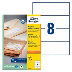 Etiquette multi-usage recyclée 105 x 74 mm Home Office - Boîte de 80