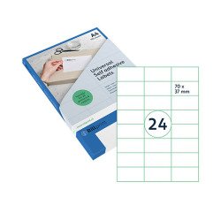 Étiquette universelle, 70 x 37 mm, transparent