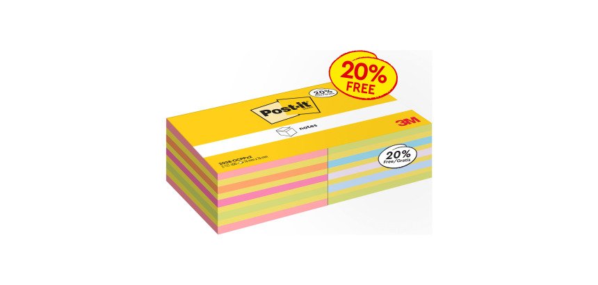 Confezione convenienza Cubi Post-it Assortiti 76 x 76 mm 2 unità da 450 fogli