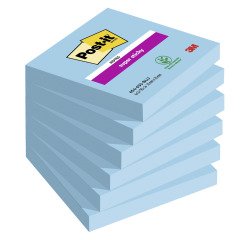 2+1 Confezioni Post-it super sticky Blu 76 x 76 mm 90 ff 6 unità 1 confezione in omaggio