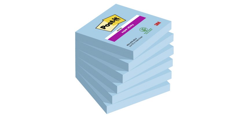 2+1 Confezioni Post-it super sticky Blu 76 x 76 mm 90 ff 6 unità 1 confezione in omaggio