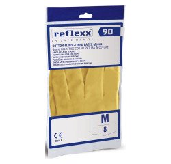 Guanti in lattice felpati REFLEXX R90 - taglia M - 10 paia
