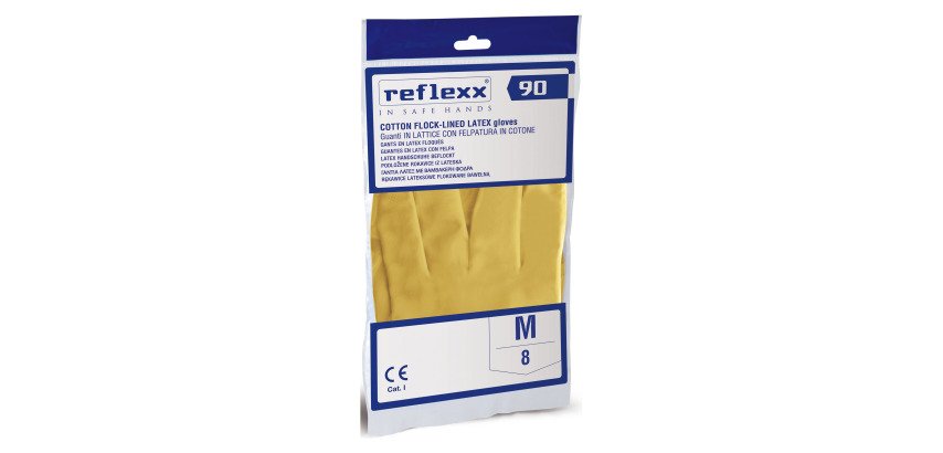 Guanti in lattice felpati REFLEXX R90 - taglia M - 10 paia