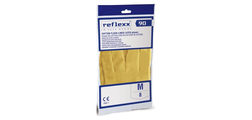 Guanti in lattice felpati REFLEXX R90 - taglia M - 10 paia