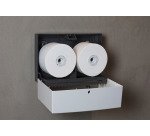 Dispenser per 2 rotoli carta igienica Celtez Megamini Bis plastica bianco