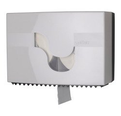 Dispenser per 2 rotoli carta igienica Celtez Megamini Bis plastica bianco