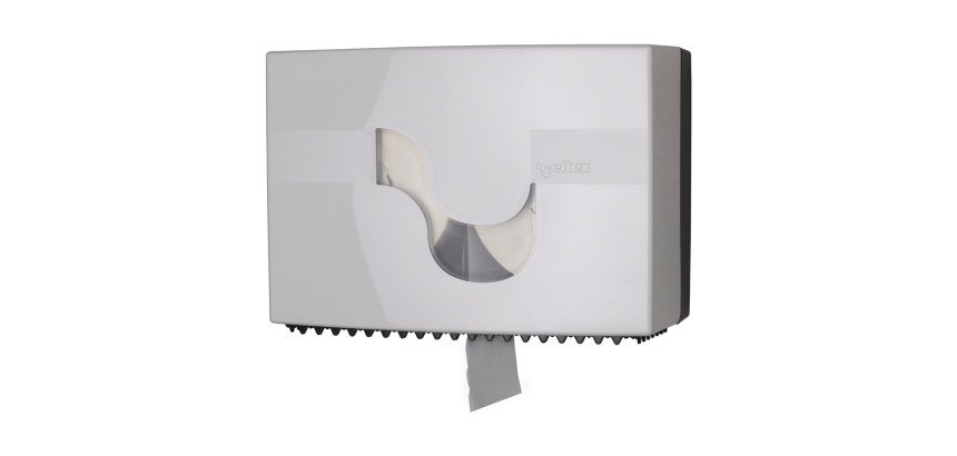 Dispenser per 2 rotoli carta igienica Celtez Megamini Bis plastica bianco