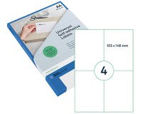 Étiquette universelle, 105 x 148 mm, transparent