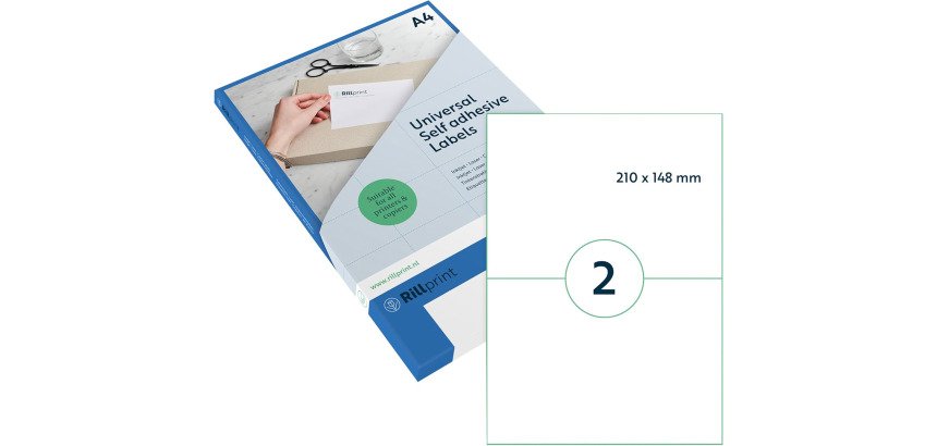 Étiquette universelle, 210 x 148 mm, transparent