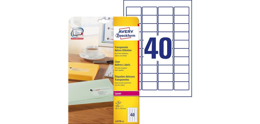Etiquette d'adresse, 45,7 x 25,4 mm