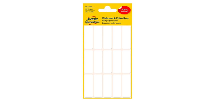 Etiquette multi-usage, 38 x 14 mm, blanc