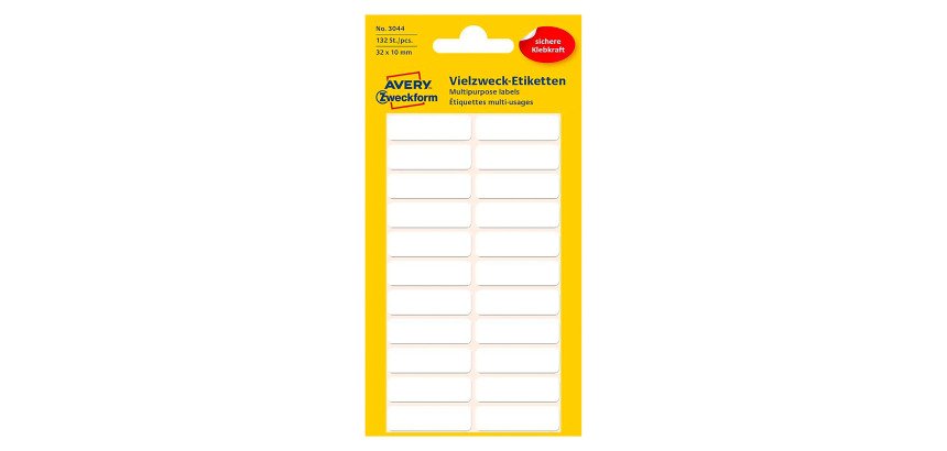 Etiquette multi-usage 32 x 10 mm blanc - Pochette de 132