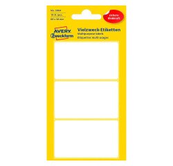 Etiquette multi-usage 66 x 38 mm blanc - Pochette de 18