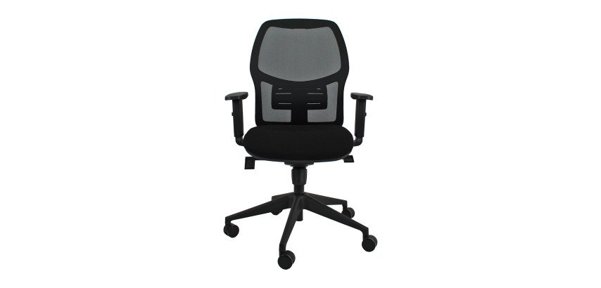 Sedia ergonomica Q3 Unisit schienale in rete e seduta in tessuto colore nero