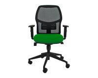 Sedia ergonomica Q3 Unisit schienale in rete nero seduta in tessuto colore verde