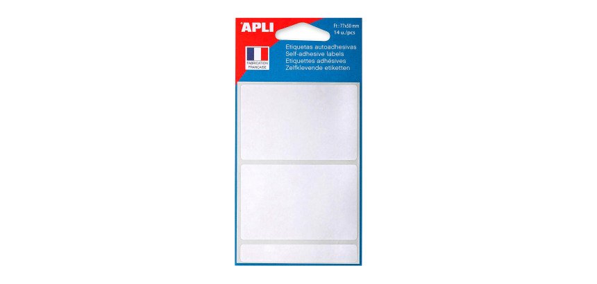 Étiquette adhésive apli agipa bureau 50x77mm pochette 14 unités