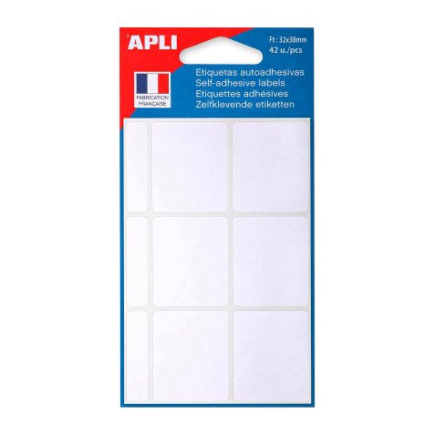 Étiquette adhésive apli agipa bureau 32x38mm pochette 42 unités