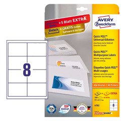 Etiquette universelle, 97 x 67,7 mm, blanc