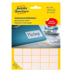 Etiquette multi-usage 22 x 18 mm blanc - Pochette de 1200