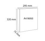 Classeur 4 anneaux plastifié Exacompta Kreacover® personnalisable A4 maxi - Dos 7,5 cm bleu