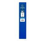 Classeur 4 anneaux plastifié Exacompta Kreacover® personnalisable A4 maxi - Dos 7,5 cm bleu