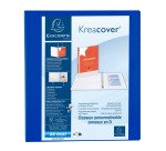 Classeur 4 anneaux plastifié Exacompta Kreacover® personnalisable A4 maxi - Dos 7,5 cm bleu
