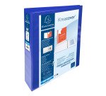 Classeur 4 anneaux plastifié Exacompta Kreacover® personnalisable A4 maxi - Dos 7,5 cm bleu
