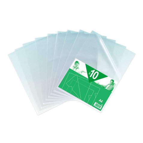 A4 grained polypropylene corner folder 12/100th clear - Pack of 10