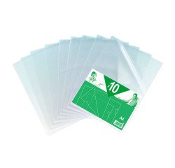 A4 grained polypropylene corner folder 12/100th clear - Pack of 10