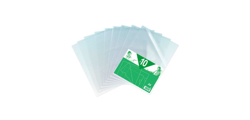 Hemd-Ecke A4 genarbtes Polypropylen 12/100 klar - Packung mit 10.