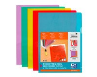 Chemise coin plastique Oxford M Star A4 PVC lisse 15/100e coloris assortis - Sachet de 10