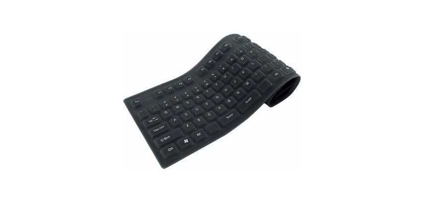 Tastiera flessibile e lavabile USB + PS/2 Italiano Nero