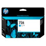 Cartouche d'encre HP 728 designjet originale - encre à colorants 130 ml - cyan