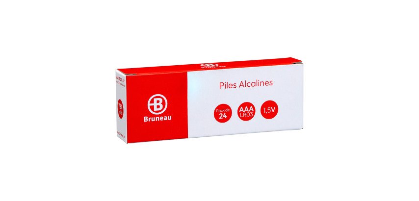 Bruneau - Pack de 24 piles Alcalines AAA/LR03 - 1,5V
