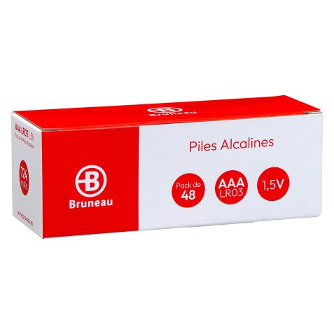 Bruneau - Pack de 48 piles Alcalines AAA/LR03 - 1,5 V