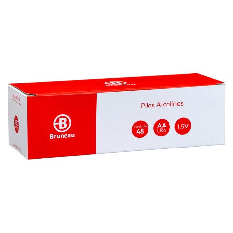 Bruneau - Pack de 48 piles Alcalines AA/LR06 - 1,5 V