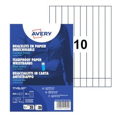 Avery Braccialetti identificativi inTyvek - blu fluo - Conf 500