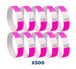 Avery Braccialetti identificativi inTyvek - rosa fluo - Conf 500