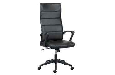 Bruneau Optyma faux leather office chair - with armrests - Centered tilting mechanism - Black base