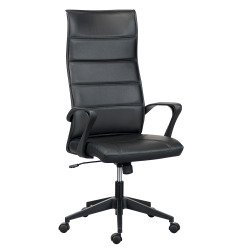 Bruneau Optyma faux leather office chair - with armrests - Centered tilting mechanism - Black base