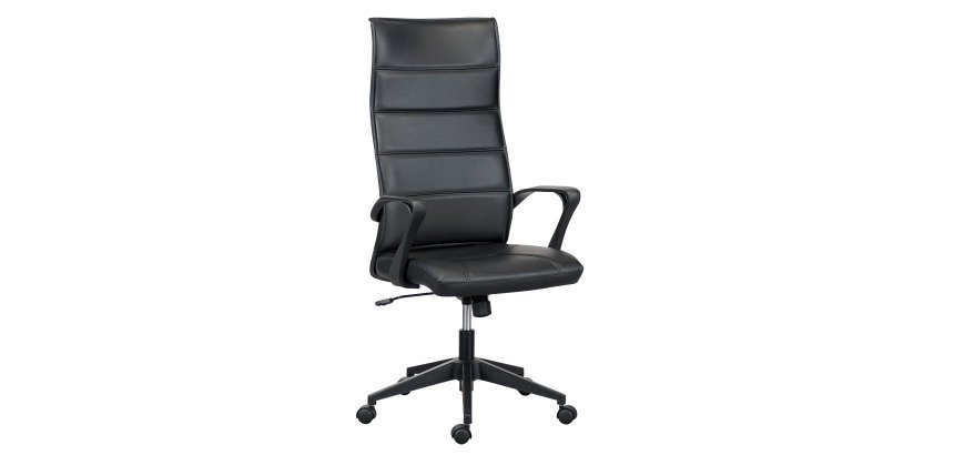 Fauteuil de bureau Bruneau Optyma simili cuir - avec accoudoirs - Mécanisme Basculant centré - Pied noir