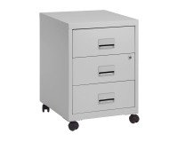 Caisson mobile métal Budget 3 tiroirs aluminium