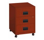 caisson métal mobile à roulettes Budget 3 tiroirs