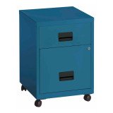 Caisson mobile métal 2 tiroirs Budget Bleu distant