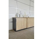 Bahut L 160 cm chêne clair Exprim