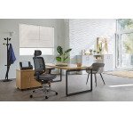 Bureau droit Direction Bruneau Shiny piètement acier