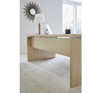 Bureau droit Direction Bruneau Shiny piètement plein bois